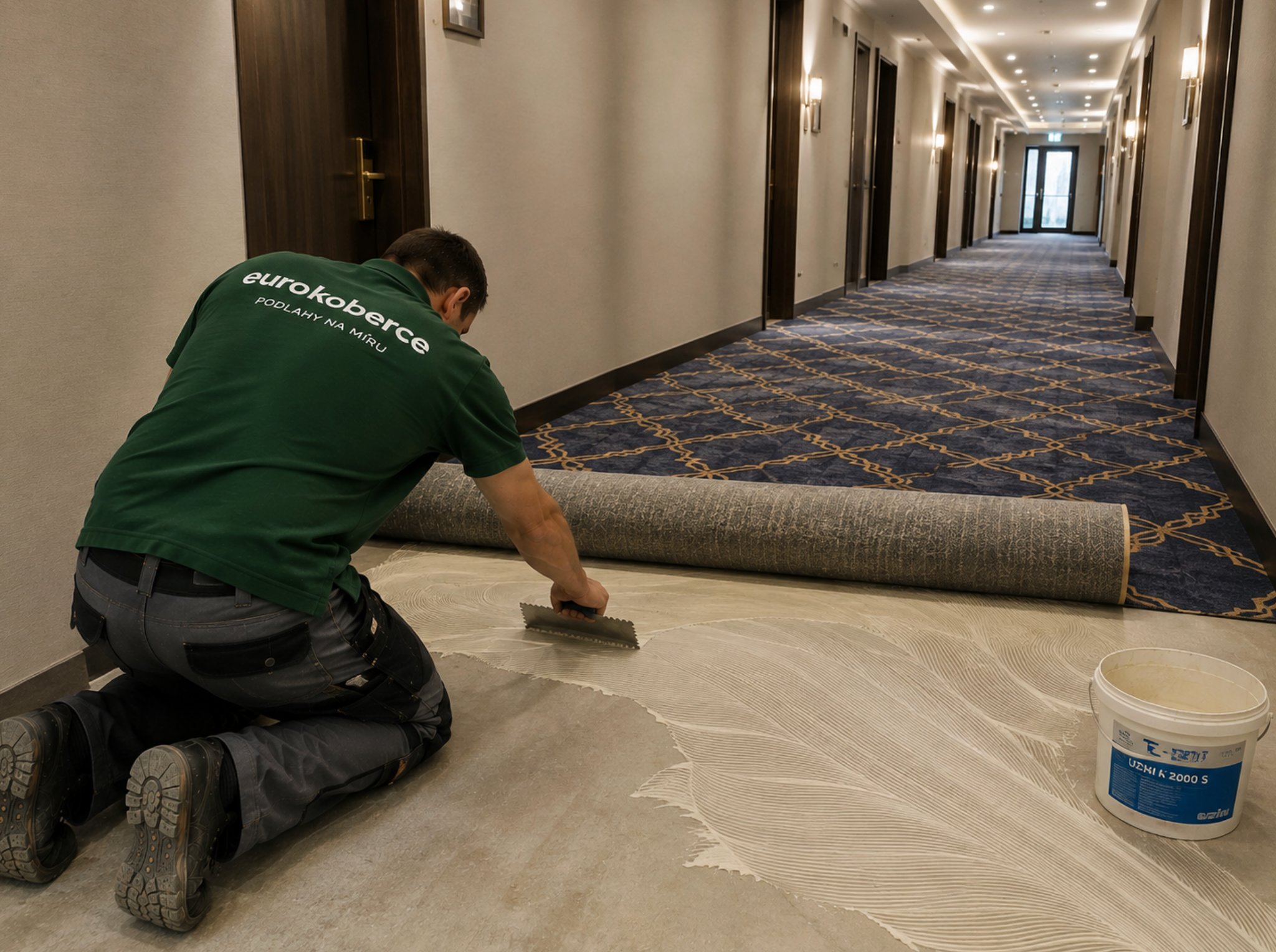 pokládka v hotelu eurokoberce